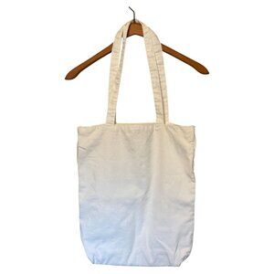 Saatva White Canvas Tote Bag Made in India 14x16x4 100% Cotton